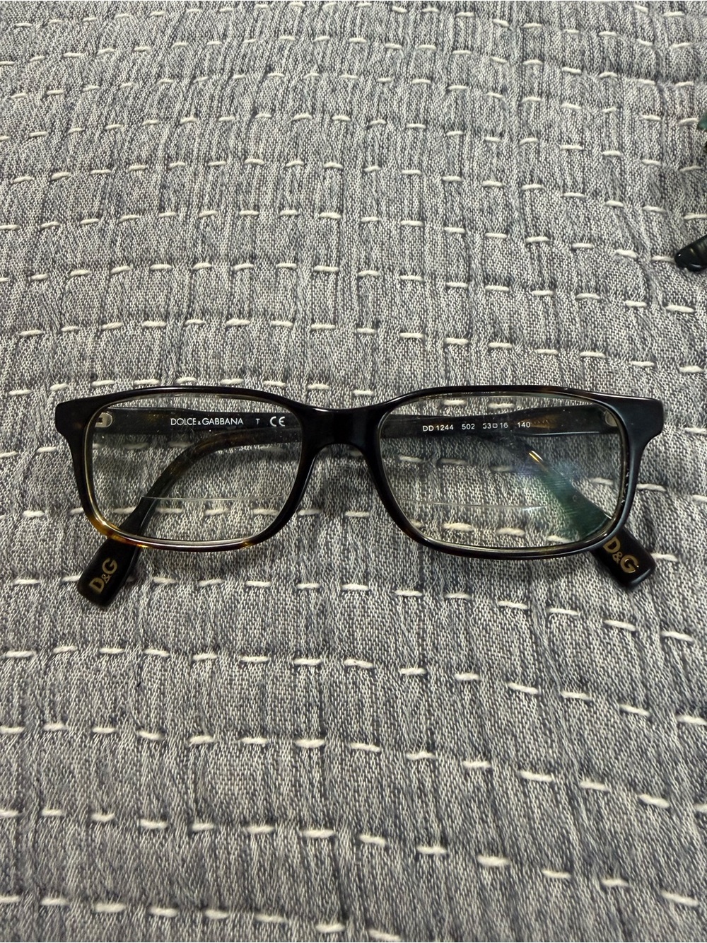Dolce & Gabbana Black Tortoise Eyeglass-Dolce & Gabbana DD 1244 502 53□16 140